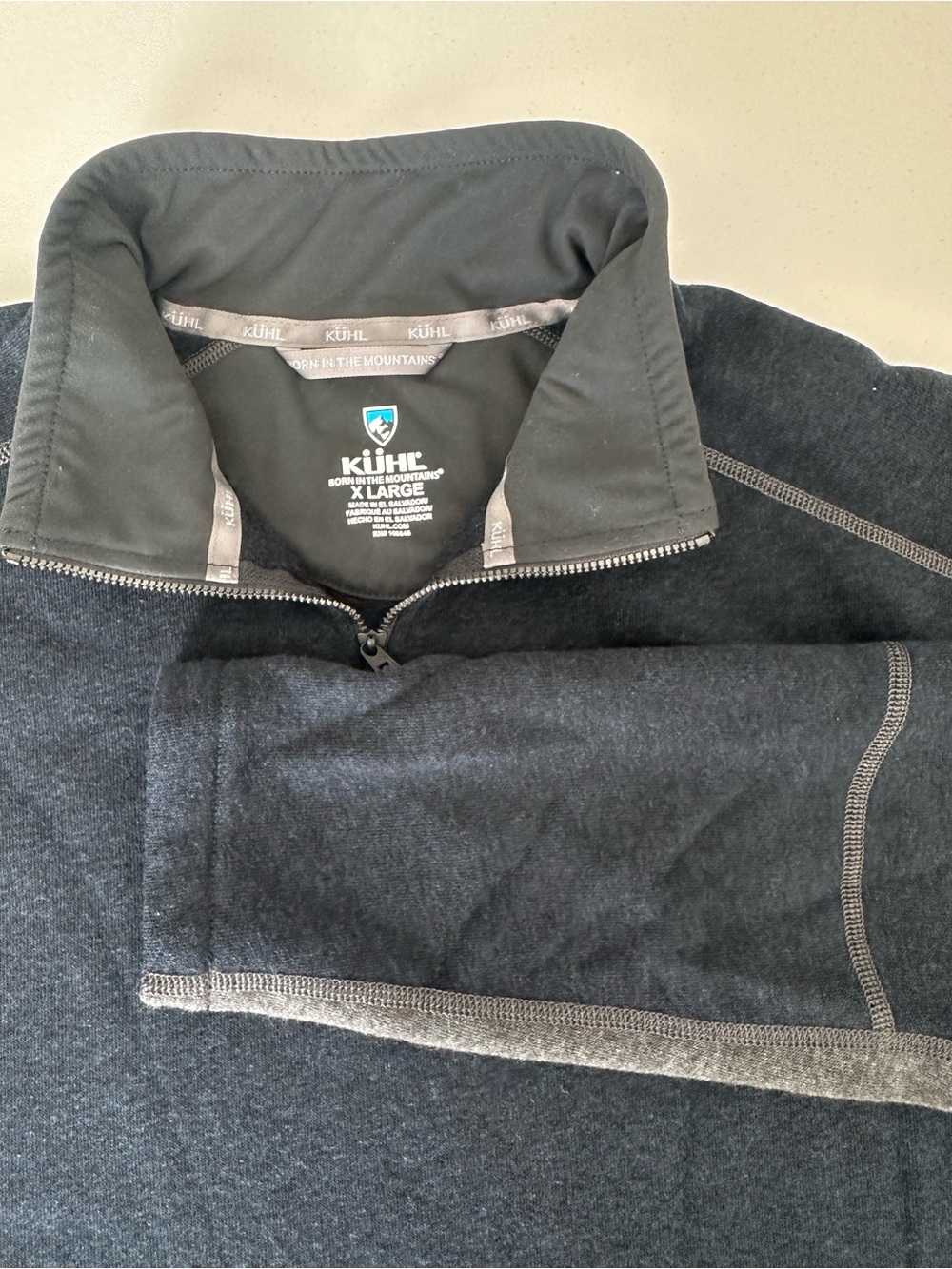 Kuhl Men’s Revel Quarter Zip in Mutiny Blue/Steel Size XL